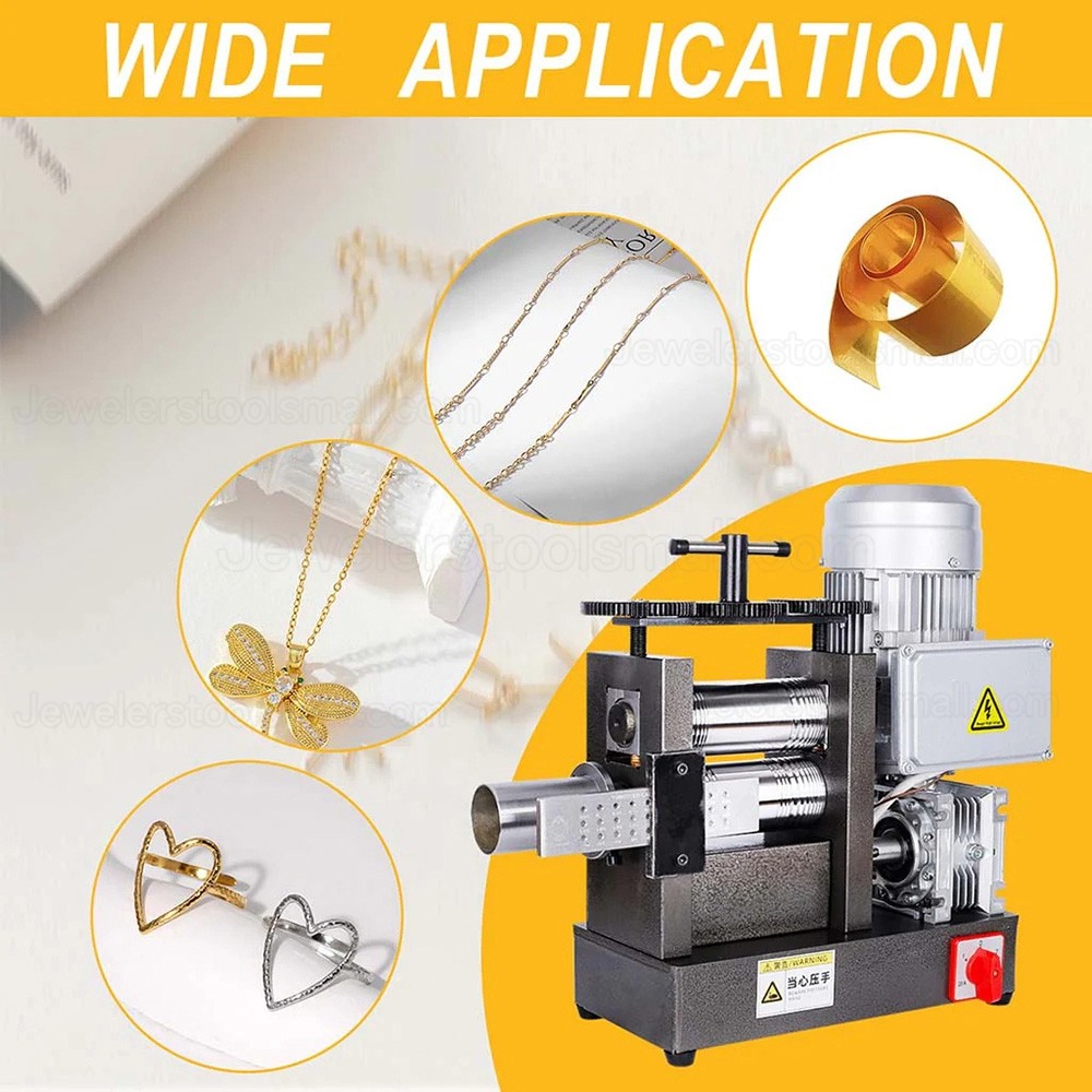 750W 160mm Jewelry Electric Rolling Mill Machine With Square DrawPlates for Metal Sheet and Wire